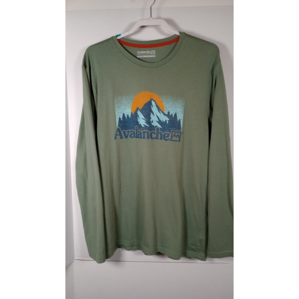 Avalanche Army Green L/S T-Shirt Men Sz XL Cotton Blend Outdoorsy Gorpcore